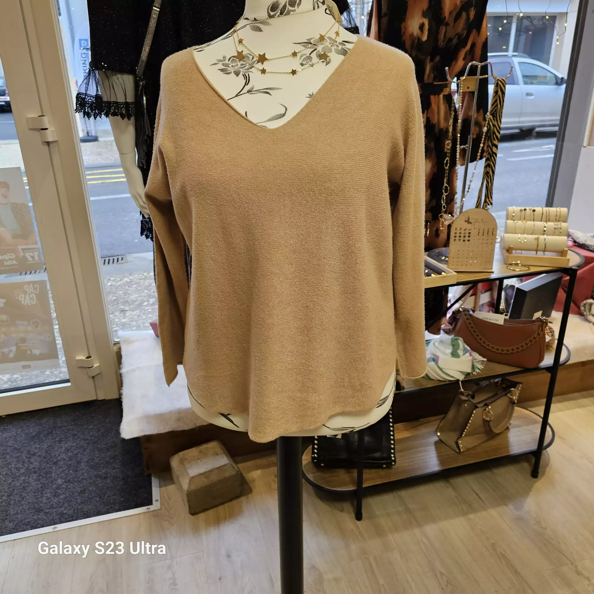 Pull sans coutures beige